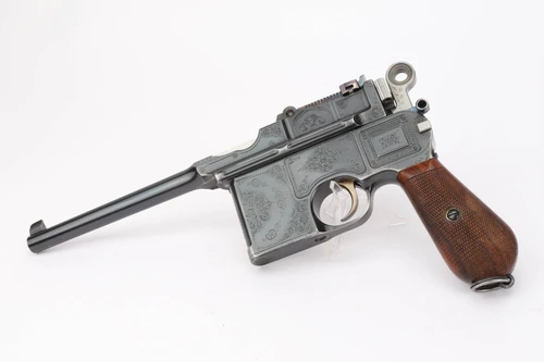 Cased, Engraved Mauser C96 Broomhandle - Large Ring Hammer - photo 2 of 37