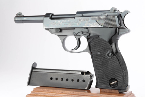 Unit marked Swedish contract Walther HP pistol - left side with magazine