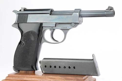 Unit marked Swedish contract Walther HP pistol - right side with magazine