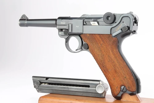 1940 Police Eagle L Mauser Banner Luger complete matching rig - left side with magazine