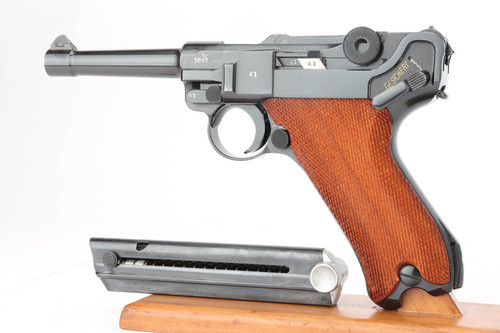 Beautiful 1941 Police Eagle/L Mauser Luger Rig - Two Matching Magazines