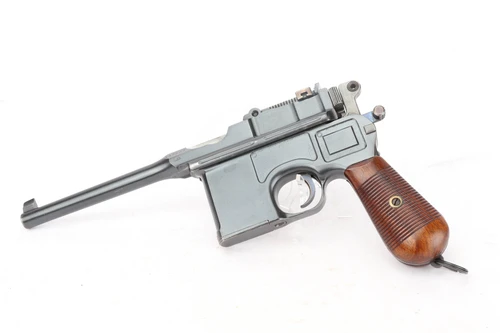 Commercial Mauser C96 rig with matching stock - left side