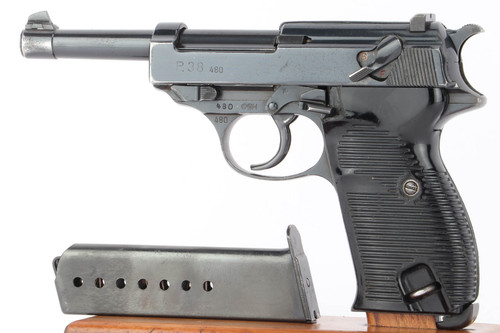 480 code Walther P.38 pistol - left side with magazine