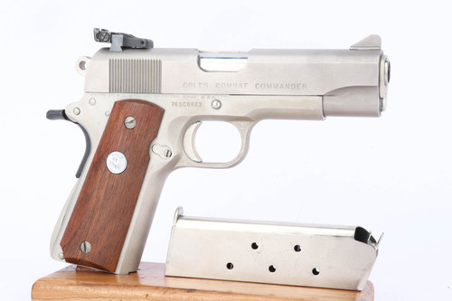 Rare Satin Nickel Colt Combat Commander - 4 digit Serial