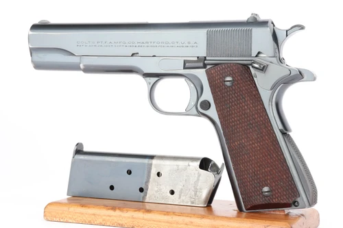 Pre-WW2 Colt Government Model National Match pistol rig - left side with magazine