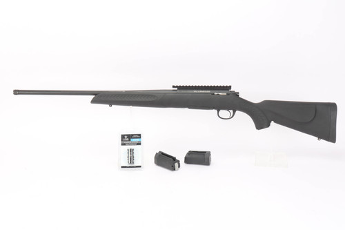 Thompson Center Compass 5.56x45 NATO rifle with extra magazines - left side full view with magazines