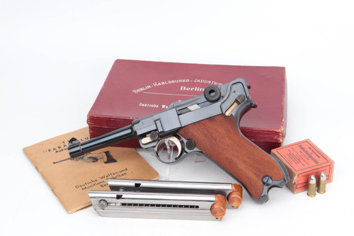 Beautiful, Boxed 1920's Commercial DWM Luger - Rare Karlsruher Industriewerke Box
