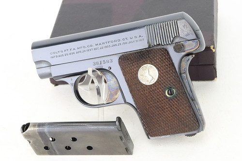 Exceptional Boxed Colt 1908 Vest Pocket Hammerless - 1929 mfg - photo 1 of 15