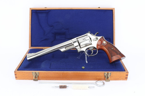 Nickel Smith & Wesson 29-2 8 3/8 inch .44 Magnum revolver in case - in presentation case