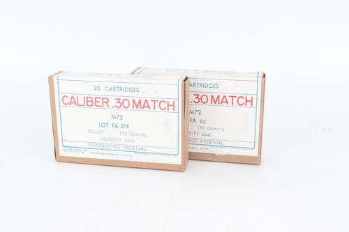 SOLD - Two Boxes of 1960 M72 National Match Ammo