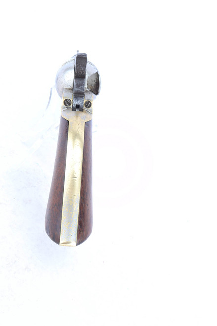 Nickel Colt 1862 Pocket Navy cartridge conversion revolver - rear view of grip