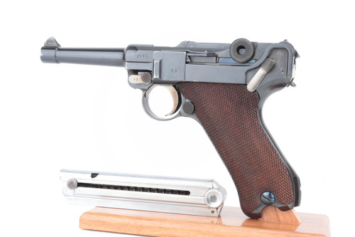SOLD - Police Rework 1917 DWM Luger - Matching Magazine