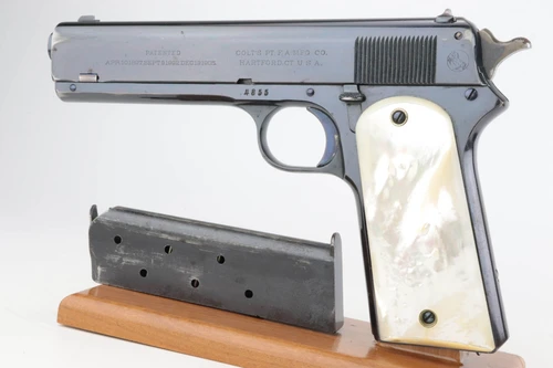 Colt Model 1905 automatic pistol in case with factory letter - left side with magazine