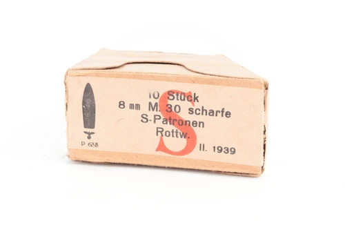 Boxes of Late 1930s Dated 8mm Mannlicher Ammo - photo 2 of 4
