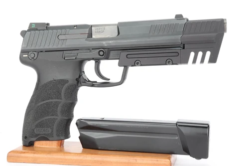 HK45 with Jarvis ported match barrel and extended magazines - right side with magazine