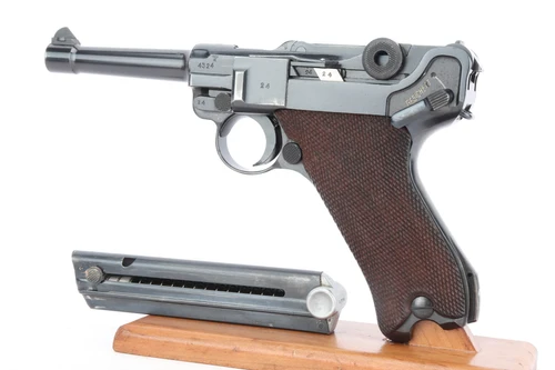 Excellent 1940 Police Eagle/L Mauser Banner Luger Rig - Two Matching Magazines - photo 2 of 21