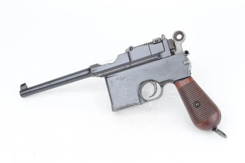 Flatside large ring hammer Mauser C96 rig with matching stock - left side