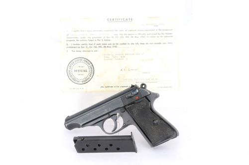 SOLD - Waffen Walther PP - W/ WW2 Capture Document