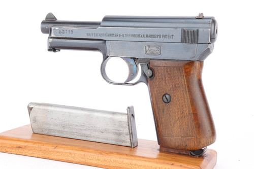 Imperial proofed Mauser Model 1914 pistol - left side with magazine