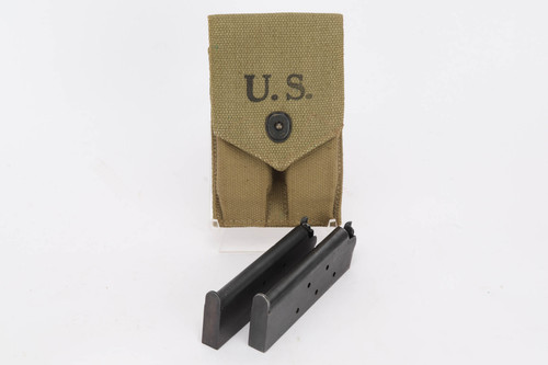 SOLD - 1943 Dated 1911 Magazine Pouch with Two WW2 Magazines