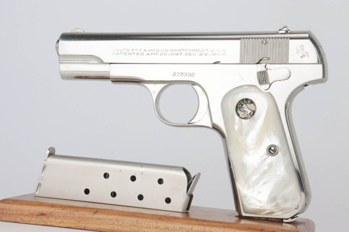 SOLD - Excellent, Factory-Nickeled, 1921 Mfg Colt M1903 Pocket Hammerless - .32 ACP