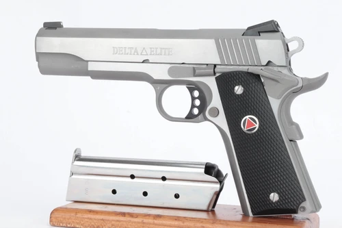 Colt Government Model Delta Elite 10mm pistol - left side with magazines