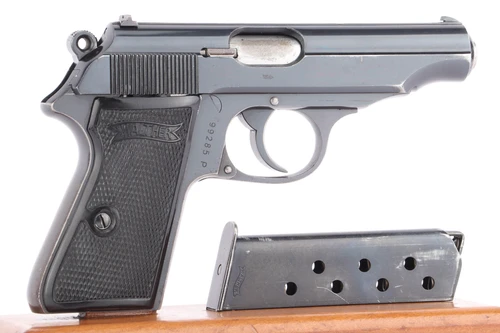 5 digit serial Walther PP pistol - right side with magazine