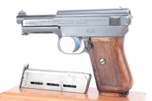 Weimar-era Dresden Police Mauser Model 1914 rig with matching magazine - left side with magazine