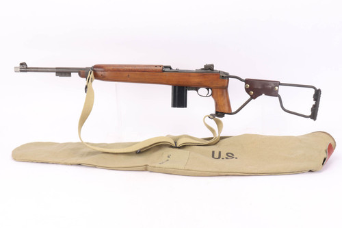 National Postal Meter M1 Carbine in faux paratrooper configuration - left side full view with case