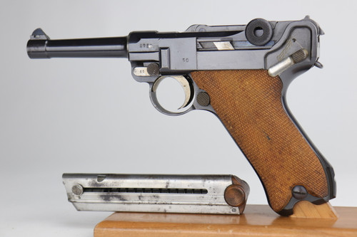 SOLD - Minty 1918 DWM Luger Rig - Matching Magazine