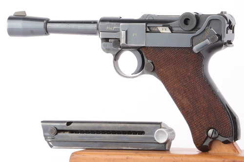 Very Rare 1939 Kriegsmarine Mauser Luger w/ Flash Hider - Jan Still Collection - photo 1 of 18