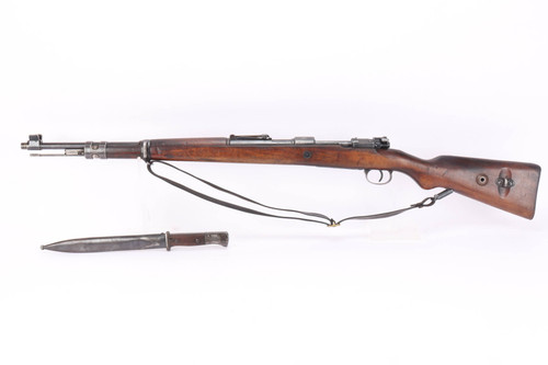 Portuguese contract Mauser Model 1937A rifle with bayonet - left side full view with bayonet