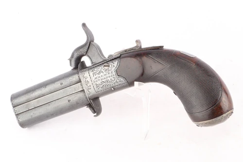 British Holmes Liverpool Dueling Over-Under Turn-Over Percussion Pistols - photo 2 of 15
