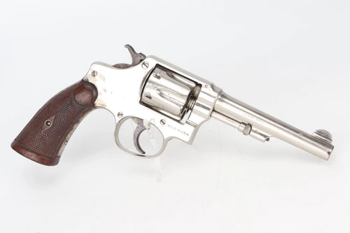 Factory Nickel S&W Model 1903 2nd Change Revolver .32 Long - left side