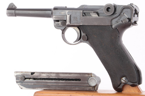 1936 Mauser Banner Luger Thai Police Contract - left side view with matching numbered magazine