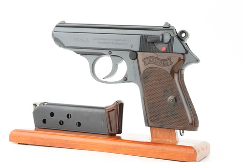 1968 Walther PPK 9mm kurz - left side view with spare magazine