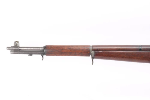 1945 Springfield M1 Garand - left side of barrel, gas cylinder and front sight