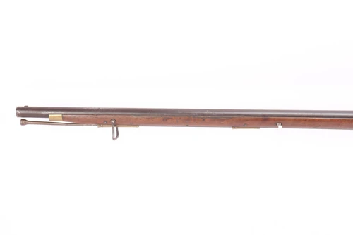 1836 Lane & Read Massachusetts Militia flintlock musket - muzzle end and brass ramrod pipes, right side