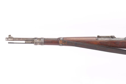 1938 Mauser (42) K98k 8mm rifle - muzzle and front barrel band, left side