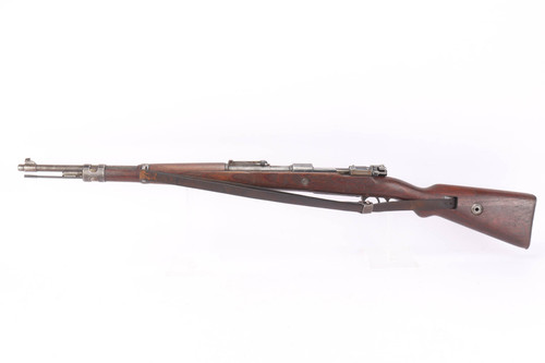 1938 Mauser (42) K98k 8mm rifle - full left side view with leather sling