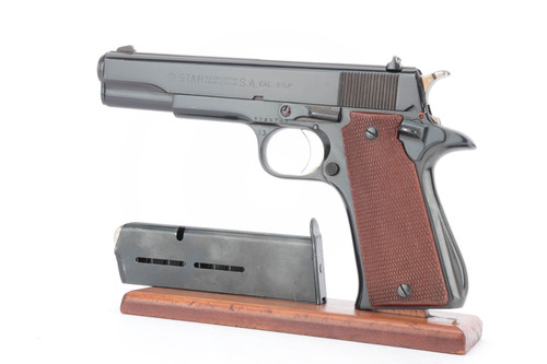 1973 Spanish Star Model B Super 9mm Luger pistol - left side view with magazine
