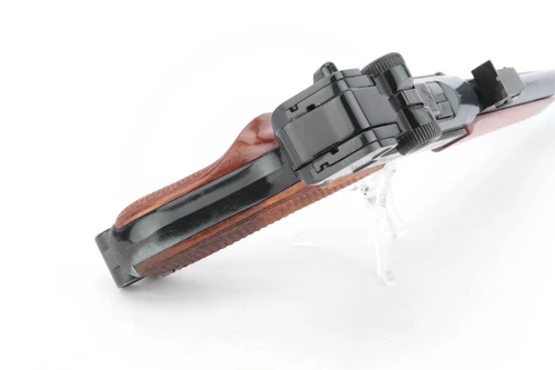 Erma ET-22 .22 Luger - top view from the rear, toggle and rear sight