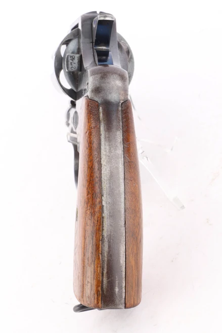 1911 Colt US Army Model 1909 .45 Colt revolver - back strap and smooth wood grip, rear view