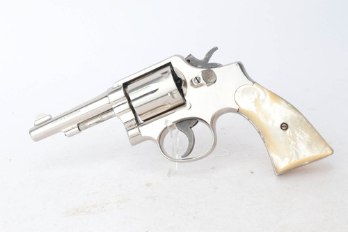 Factory-Nickeled 4" S&W Model 10-5 Revolver - Pearl Grips - Left Side