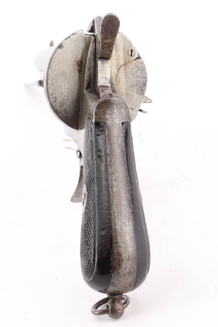 Antique Spanish Pinfire Revolver w/ Folding Bayonet - Back Strap and Lanyard Ring