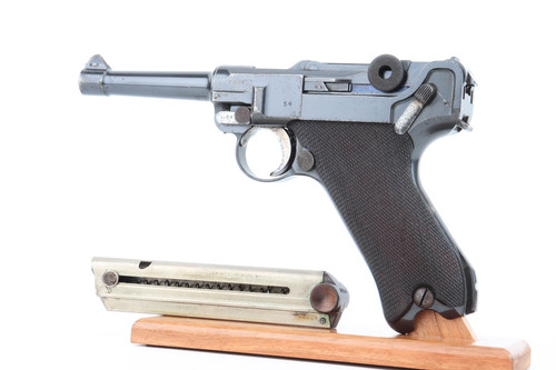 1915 DWM Luger P08 with magazine, left side