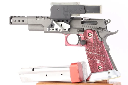 Custom STI 2011 Open race gun 9mm - left side view with C-More Railway sight