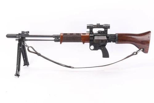 SMG FG-42 Type 2 .308 rifle with ZF.4 scope - left side view on bipod with sling