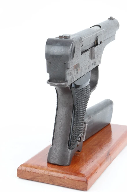 1944 Japanese Type 94 Nambu 8mm pistol - rear view of grip and frame