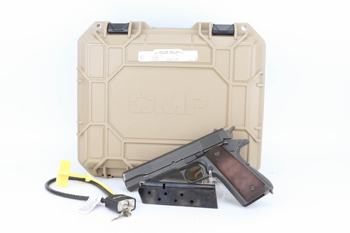 1942 Colt Model 1911A1 .45 ACP CMP pistol - shown with CMP hard case, lock, chamber flag and magazine